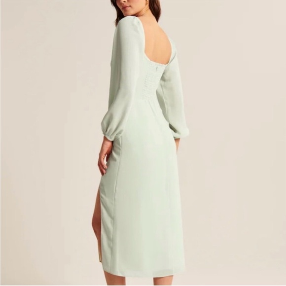 Abercrombie & Fitch Draped Long Sleeve Chiffon Dress - Picture 2 of 7